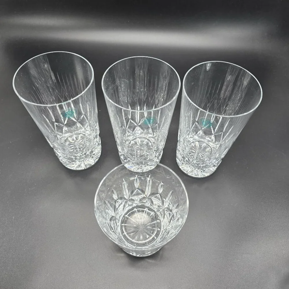 Galway Irish Crystal Baldmore Crystal Highball & Whiskey Glasses Set Of 4 DH1300 - Picture 15 of 15